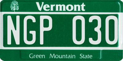 VT license plate NGP030