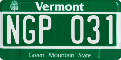 VT license plate NGP031