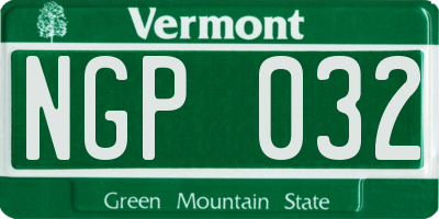 VT license plate NGP032