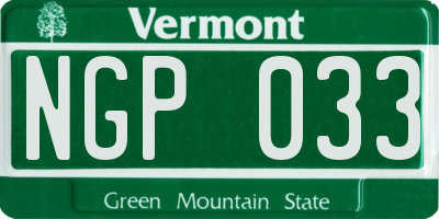 VT license plate NGP033