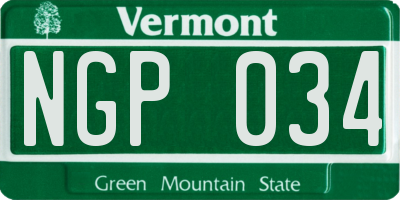 VT license plate NGP034