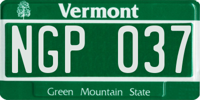 VT license plate NGP037