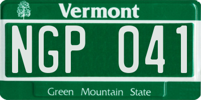 VT license plate NGP041