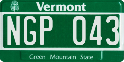 VT license plate NGP043
