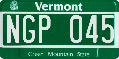 VT license plate NGP045