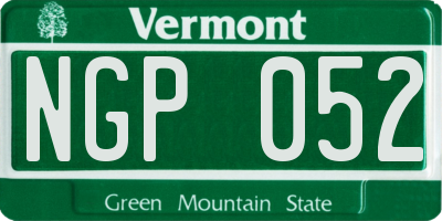 VT license plate NGP052