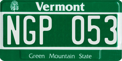 VT license plate NGP053