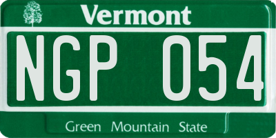 VT license plate NGP054