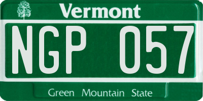 VT license plate NGP057
