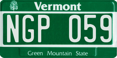 VT license plate NGP059