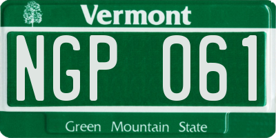 VT license plate NGP061