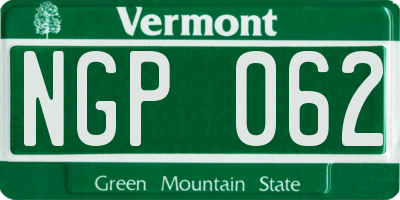 VT license plate NGP062