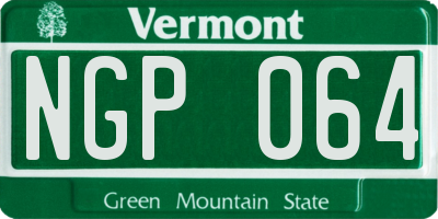 VT license plate NGP064