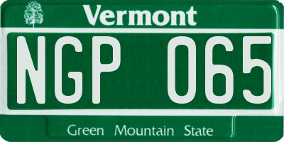 VT license plate NGP065