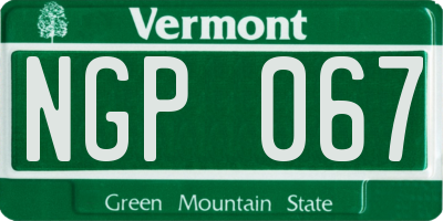 VT license plate NGP067