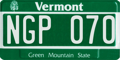 VT license plate NGP070