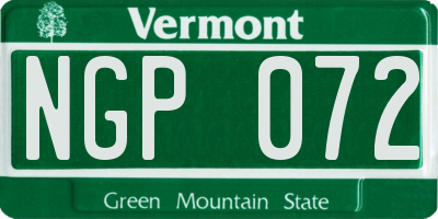 VT license plate NGP072