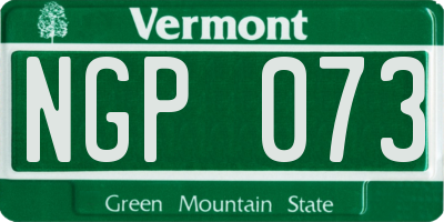 VT license plate NGP073