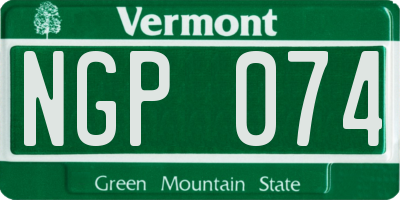 VT license plate NGP074