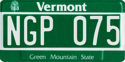 VT license plate NGP075