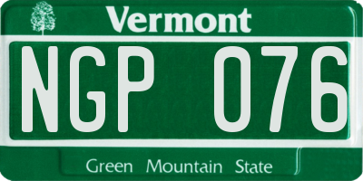 VT license plate NGP076