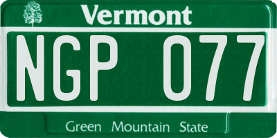 VT license plate NGP077
