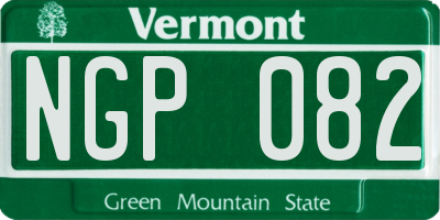 VT license plate NGP082