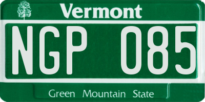 VT license plate NGP085