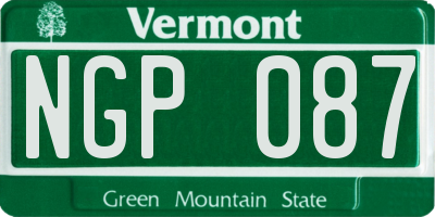 VT license plate NGP087