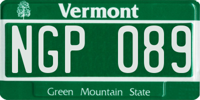 VT license plate NGP089