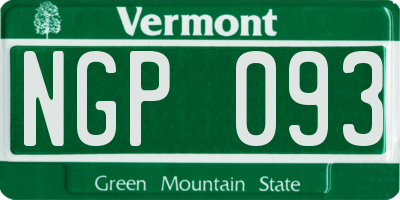 VT license plate NGP093