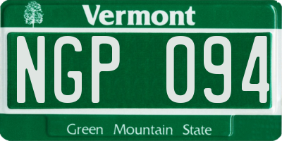 VT license plate NGP094