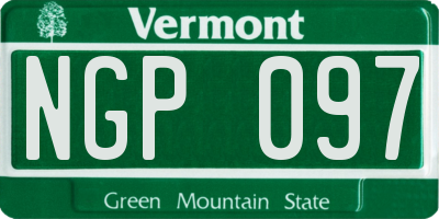 VT license plate NGP097