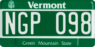 VT license plate NGP098