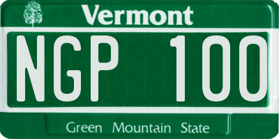 VT license plate NGP100