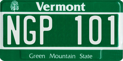 VT license plate NGP101