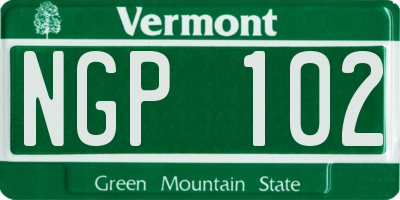 VT license plate NGP102