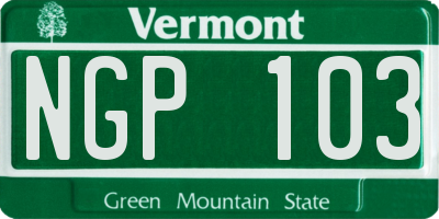 VT license plate NGP103