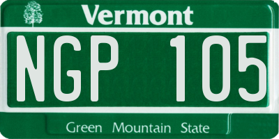 VT license plate NGP105