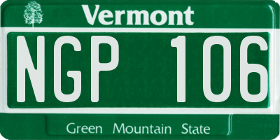 VT license plate NGP106
