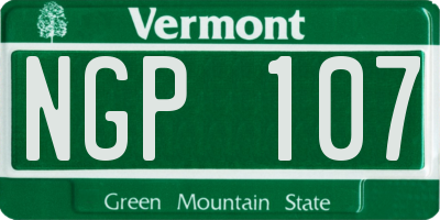 VT license plate NGP107