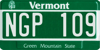 VT license plate NGP109