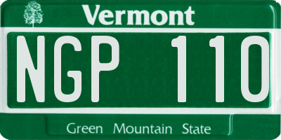 VT license plate NGP110