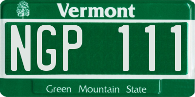 VT license plate NGP111