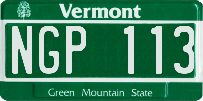VT license plate NGP113