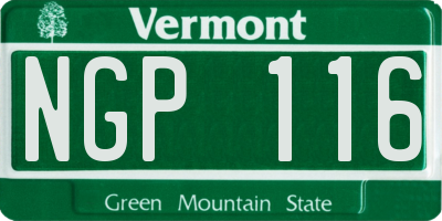 VT license plate NGP116