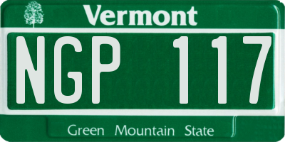VT license plate NGP117