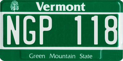 VT license plate NGP118