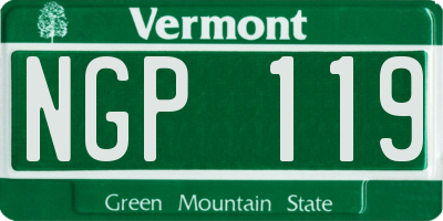 VT license plate NGP119