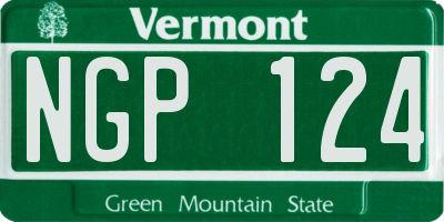 VT license plate NGP124